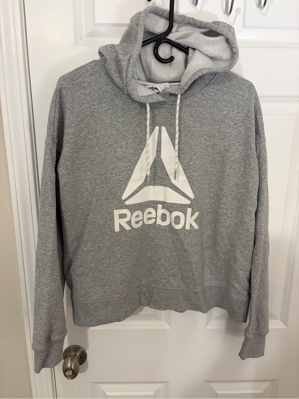 Women’s Reebok Gray Hoodie Sweatshirt with White Logo - XL